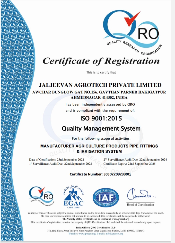 Certificate of Registration of Jaljeevan Agro Tech Private Limited